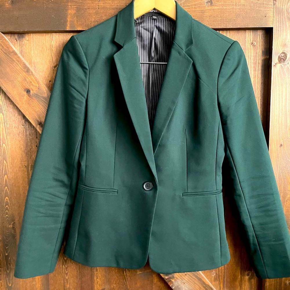 Express Suit Jacket Blazer Forest Green - Size 4